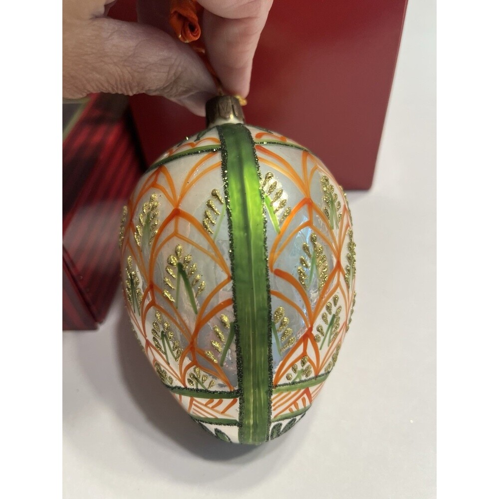 Waterford Holiday Heirlooms Irish Splendor Glass Egg Christmas Ornament New